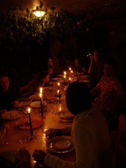 Repas dans la grande salle